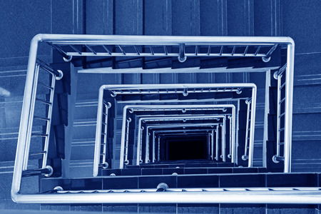 stairs down landscape in a building, closeup of photo の写真素材