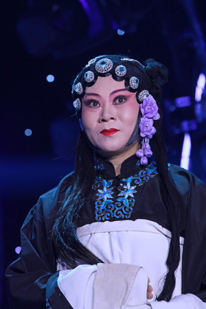 LUANNAN COUNTY - JANUARY 6: The PingJu Qin Xianglian image on the stage, in the ChengZhaoCai grand theater, January 6, 2014,luannan county, hebei province, china.
のeditorial素材