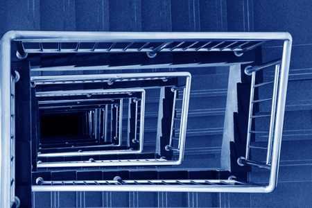 stairs down landscape in a building, closeup of photo の写真素材