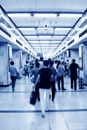 passengers in a subway station in Beijing, China のeditorial素材