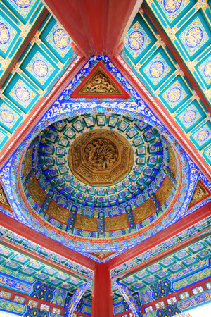 BEIJING - MAY 23: Elegant color wooden sculpture on ceiling in the Beihai Parkï¼on may 23, 2014, Beijing, China
のeditorial素材