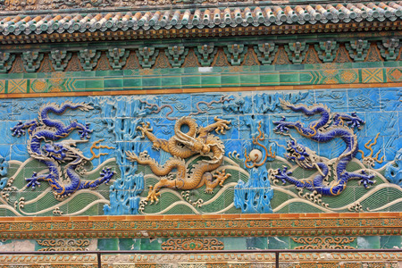 BEIJING - MAY 23: Nine-Dragon Wall (Jiulongbi) at Beihai parkï¼on may 23, 2014, Beijing, China
のeditorial素材