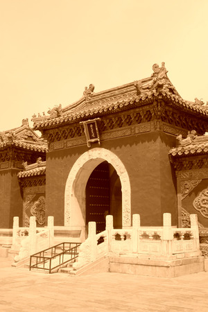 BEIJING - MAY 23: Glazed tile construction Chinese traditional architectural style in the Beihai Park, on may 23, 2014, Beijing, China
のeditorial素材