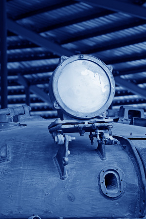 Armored vehicle lighting equipment, closeup of photoの写真素材
