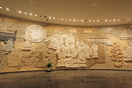 BEIJING - MAY 24: China millennium monument in Beijing golden statue, on may 24, 2014, Beijing, China
のeditorial素材
