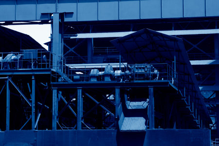 old machinery and equipment in a factoryの写真素材