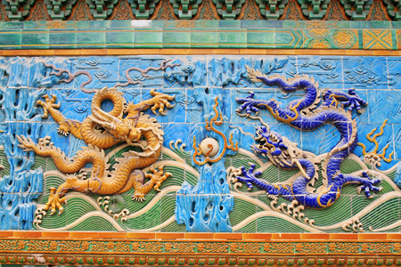 BEIJING - MAY 23: Nine-Dragon Wall (Jiulongbi) at Beihai parkï¼on may 23, 2014, Beijing, China
のeditorial素材