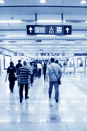 passengers in a subway station in Beijing, China のeditorial素材