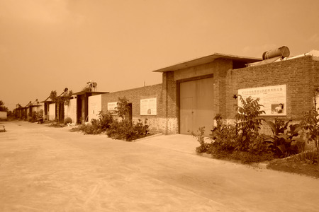 LUANNAN COUNTY - AUGUST 15: Rural street landscape, on august 15, 2014, Luannan County, Hebei Province, China 
のeditorial素材