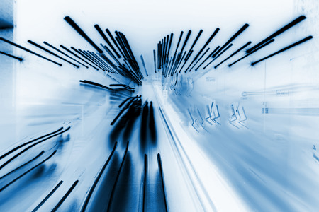 Traffic on the road at night, beijing, chinaの写真素材