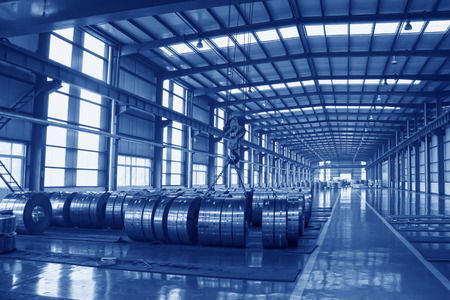 LUANNAN COUNTY - AUGUST 16: Ultra-thin cold-rolled strip steel storage workshop in a factory, on august 16, 2014, Luannan County, Hebei Province, China 
のeditorial素材