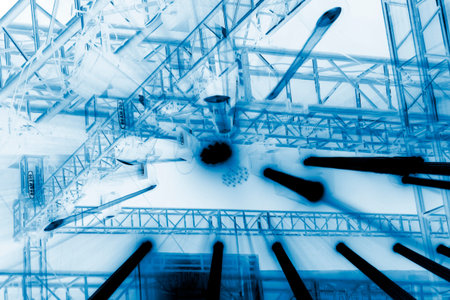 stage lighting effect in the darkの写真素材