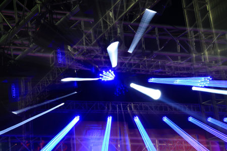stage lighting effect in the dark 