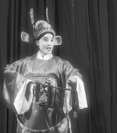 LUANNAN COUNTY - NOVEMBER 25: The ancient costume PingJu  QianKun-Fu-Shou Mirror still in the...