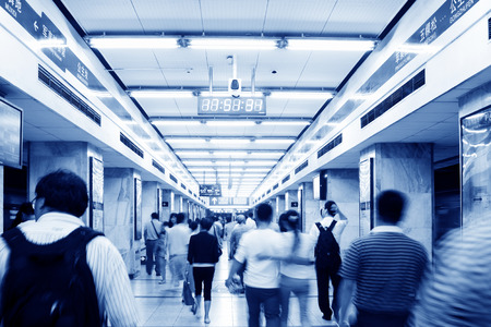 passengers in a subway station in Beijing, China のeditorial素材