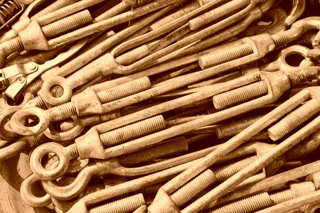 long bolt fasteners hardware components, closeup of photoの写真素材