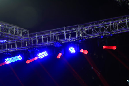 stage lighting effect in the dark 