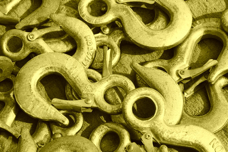 hardware parts piling up in together, steel hookの写真素材