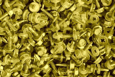 metal parts, piles and piles of screws in a market