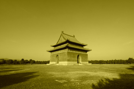 memorial building landscape, in the Eastern Tombs of the Qing Dynasty, on december 15, 2013, ZunHua, hebei province, China.のeditorial素材