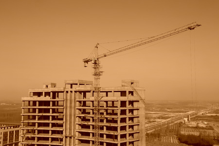 Unfinished building site, closeup of photoのeditorial素材