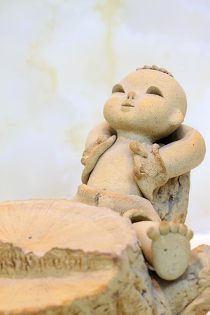 Children's sculpture, closeup of photoの写真素材