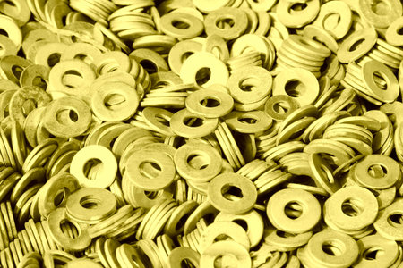 gasket, a kind of ardware components piling up in togetherの写真素材