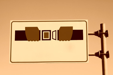 please fasten seat belt plate on the highway, on December 9, 2013, tianjin, China.のeditorial素材
