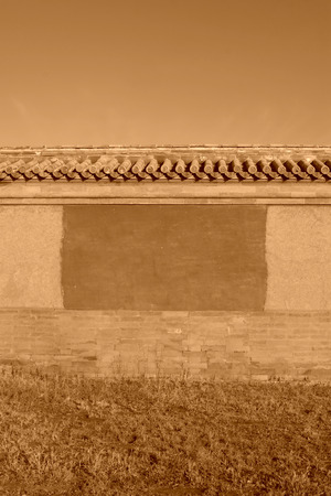 red wall in the Eastern Tombs of the Qing Dynasty, chinaの写真素材