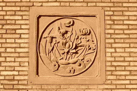 carving decoration on the wall, in the Eastern Tombs of the Qing Dynasty, on december 15, 2013, ZunHua, hebei province, China.のeditorial素材