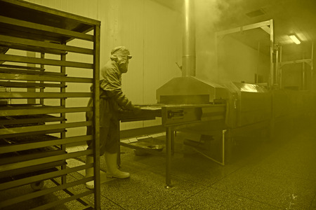 Workers in processed foods, in a factory, on December 20, 2013, tangshan city, hebei province, China.のeditorial素材