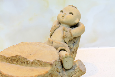 Children's sculpture, closeup of photoの写真素材