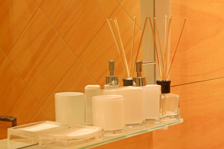 Dressing table decorations, closeup of photo