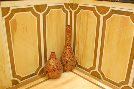 Ceramic decoration, closeup of photoの写真素材