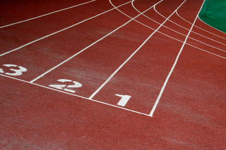 plastic runway in a sports ground in a middle school