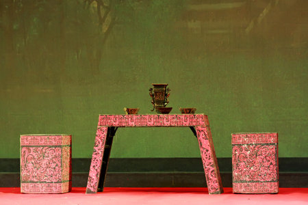 Chinese PingJu performance props - desk, closeup of photo