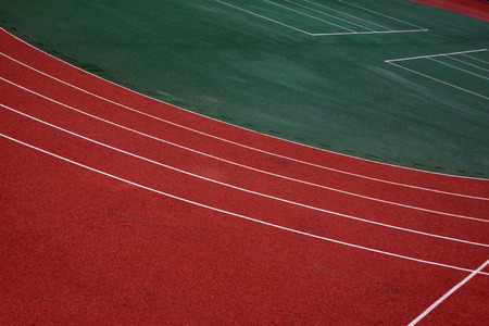 plastic runway in a sports ground in a middle schoolの写真素材
