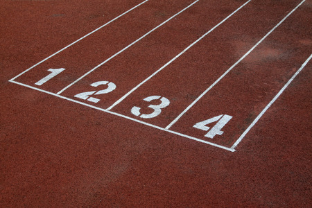 plastic runway in a sports ground in a middle schoolの写真素材