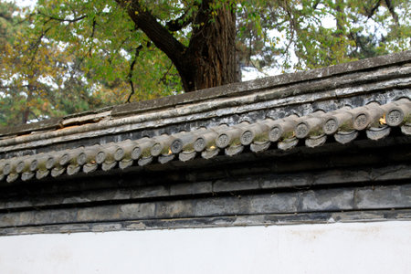 grey building eaves, closeup photo