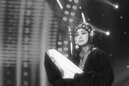 LUANNAN COUNTY - JANUARY 4: The Qin Xianglian image on the stage, in the ChengZhaoCai grand theater, January 4, 2014,luannan county, hebei province, china.のeditorial素材