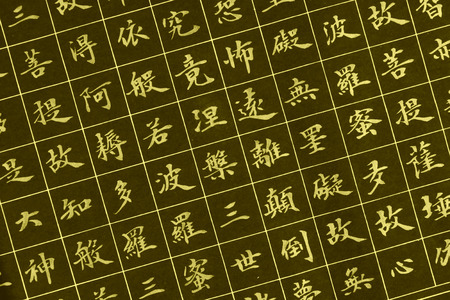 traditional chinese brush calligraphy, closeup of photoの写真素材