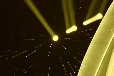 stage lighting effect in the darkの写真素材