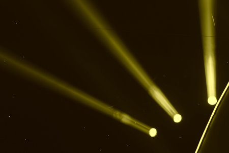 stage lighting effect in the darkの写真素材