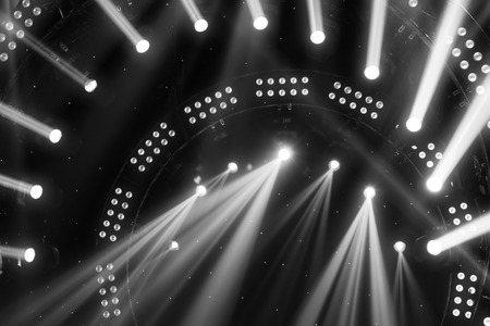 stage lighting effect in the darkの写真素材