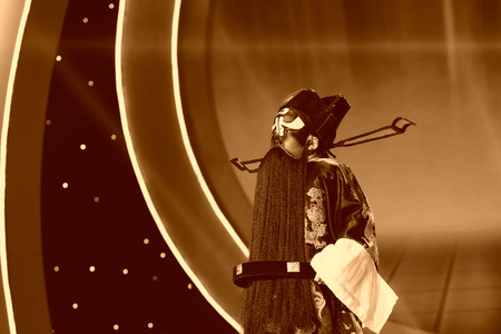 LUANNAN COUNTY - JANUARY 3: The image of baogong involved on the stage, in the ChengZhaoCai grand theater, January 3, 2014,luannan county, hebei province, china.のeditorial素材
