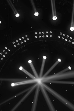 stage lighting effect in the darkの写真素材