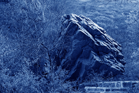 stone forest gorge scenery in beijing, chinaの写真素材