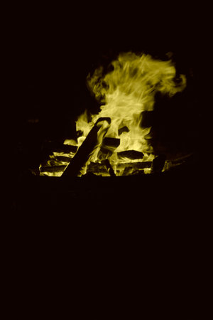 flame burning in the nightの写真素材