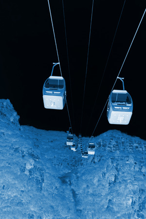 PINGGU COUNTY - APRIL 12: aerial wapway in the stone forest canyon scenic spot, April 5, 2014, Pinggu county, beijing, China.のeditorial素材