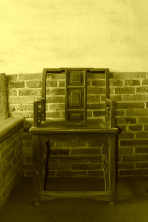 Chinese traditional furniture -- fauteuil, in Chinese rural areasのeditorial素材
